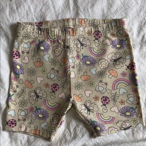 George Beige Shorts with Rainbow & Floral Print
